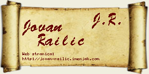 Jovan Railić vizit kartica